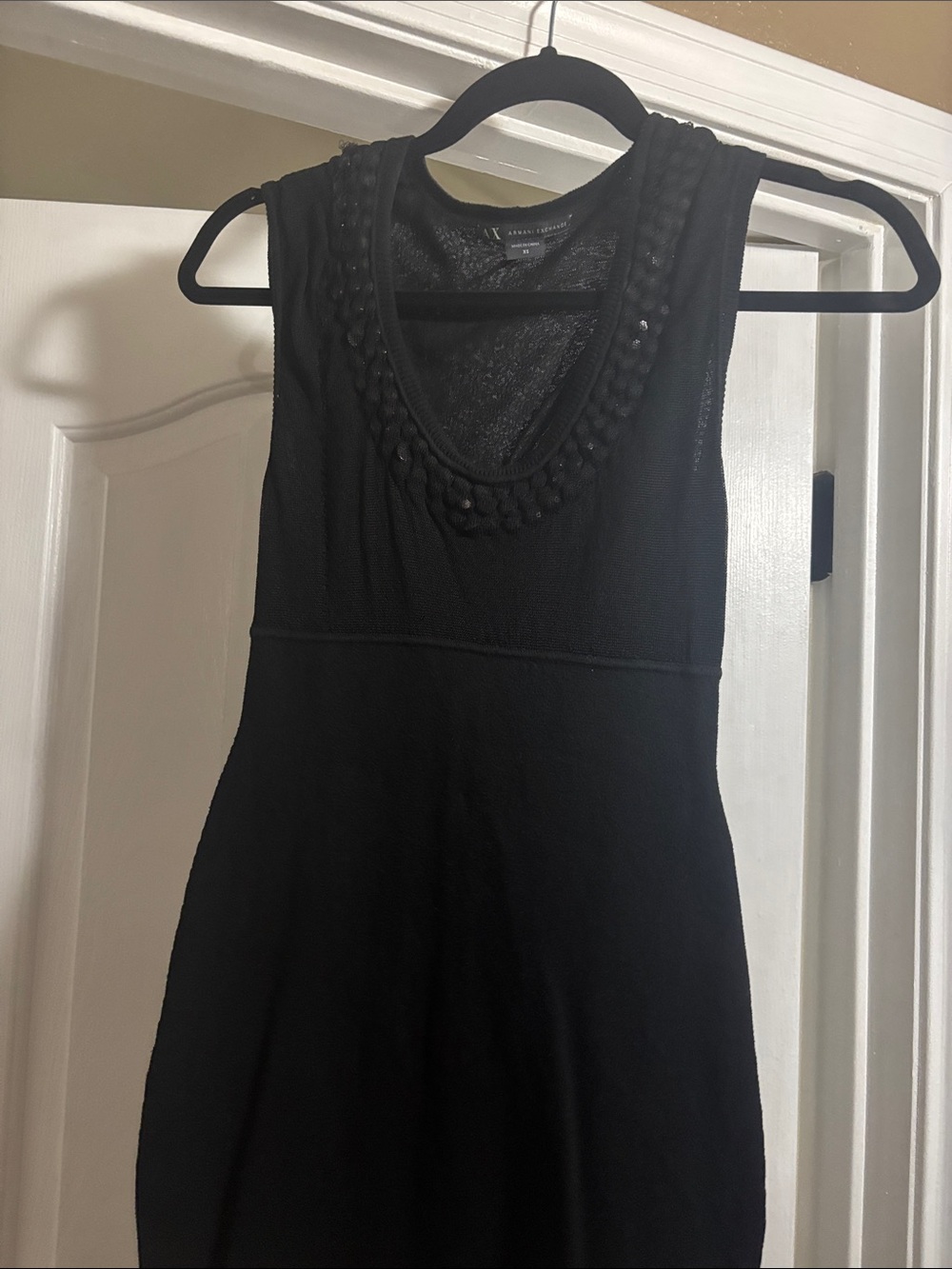 Armani Exchange Black Metallic Knit Top